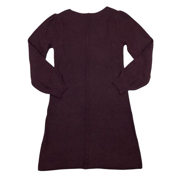 Max Studio V-Neck Sweater Dress Women Size S Long Sleeve Textured Knit Burgundy - Picture 3 of 16
